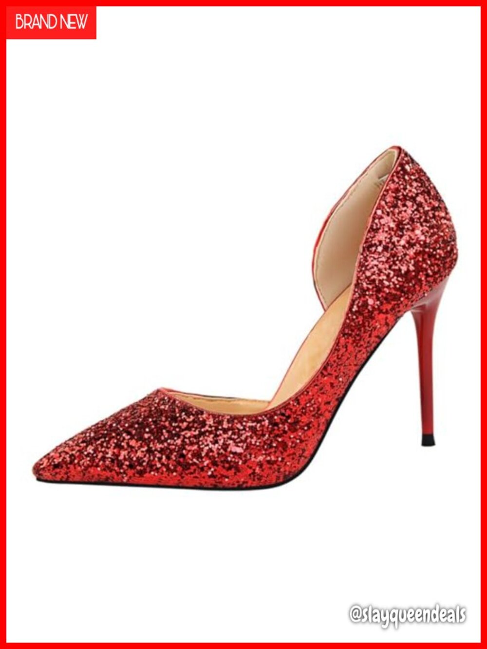 Xinmjoy Women's Sparkly High Heels Stiletto Pumps Closed Toe Wedding Shoes